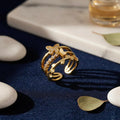 Sushee Butterfly Themed Gold Plated Stainless Steel Adjustable Ring for Women