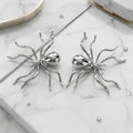 Sushee Spider Stud Earrings for Women | Silver Tone Statement Stud Earrings