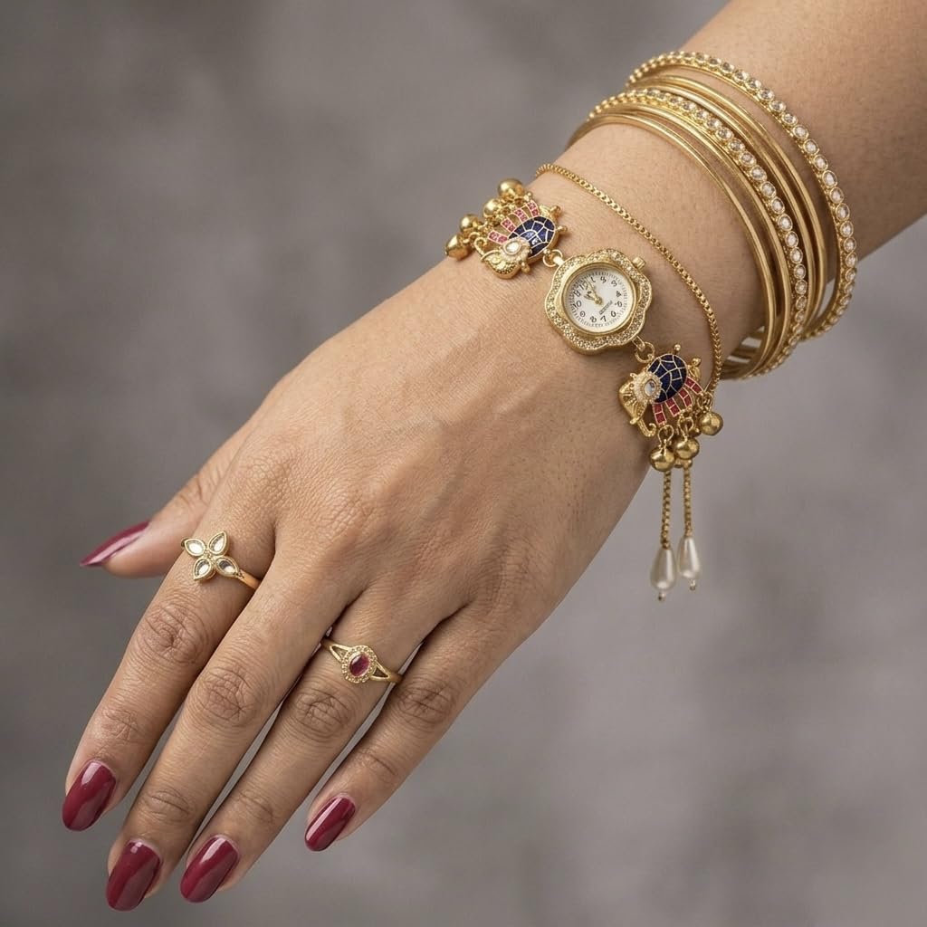 Sushee Elephant Bracelet Kashmiri Watch for Women