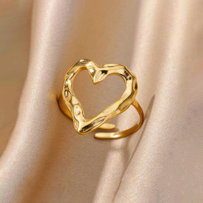 Sushee Textured Heart Design Ring for Women