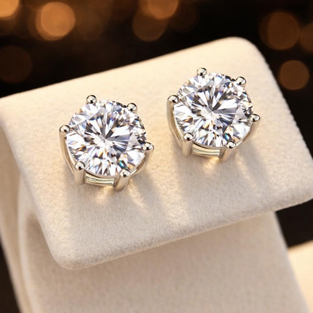 SUSHEE Stainless Steel Anti-Tarnish Classic Round Stud Earrings for Women