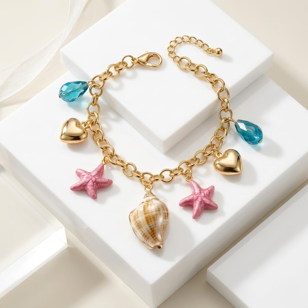 Sushee Beach Shell Charm Bracelet for Women