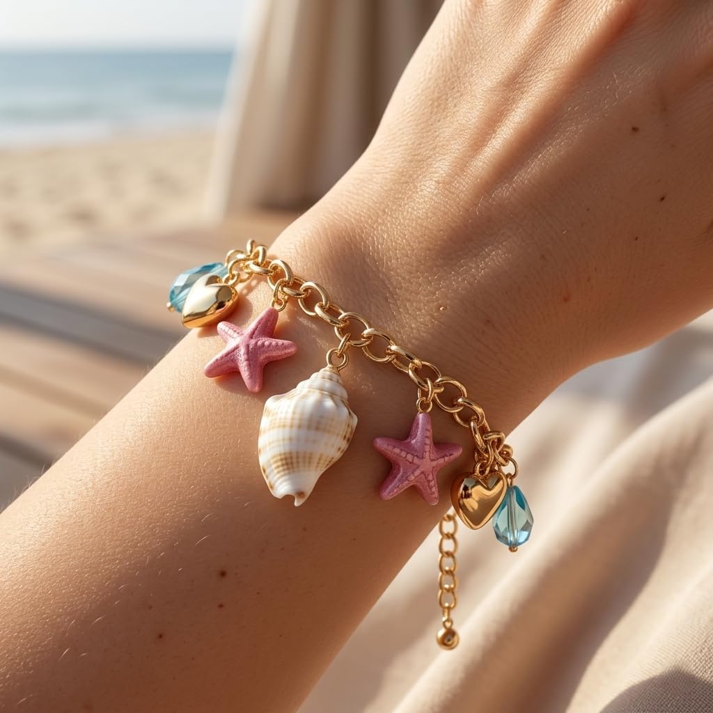 Sushee Beach Shell Charm Bracelet for Women