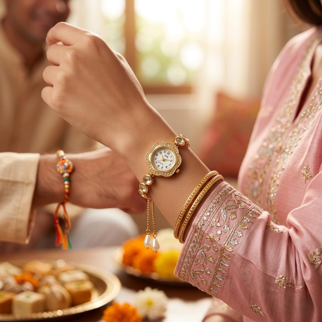 Sushee Women's Kundan Bracelet Watch