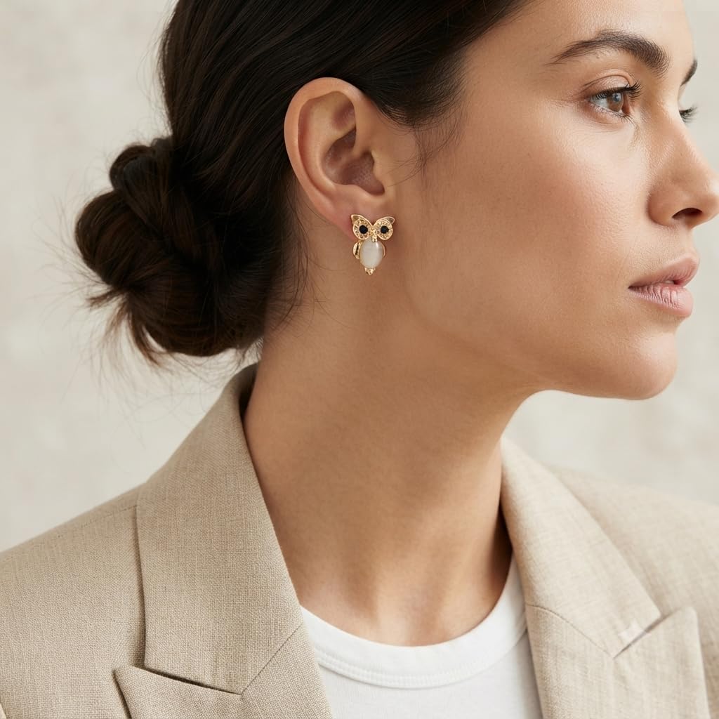 Sushee Owl Stud Earrings
