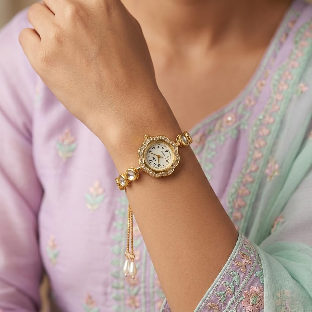 Sushee Women's Kundan Bracelet Watch