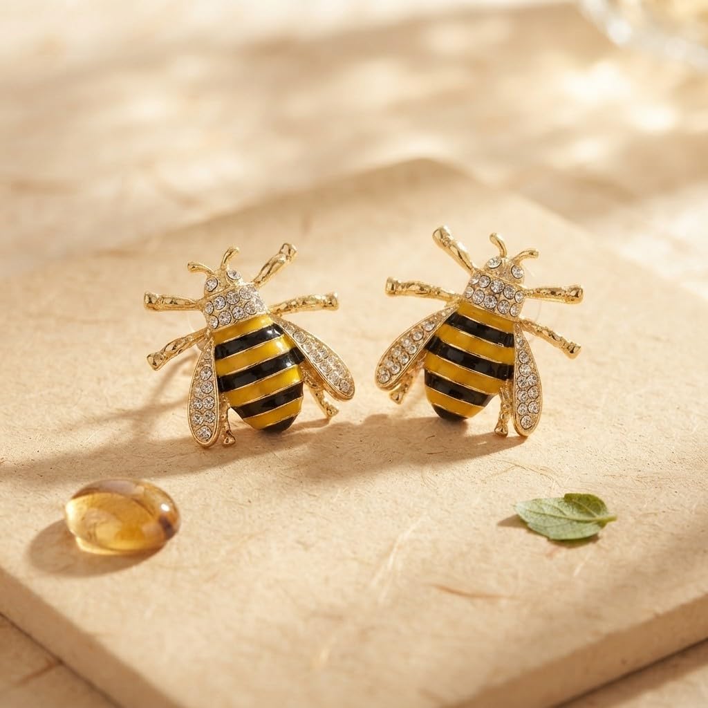 SUSHEE Bee Enamel Stud Earrings