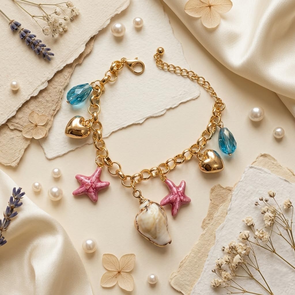 Sushee Beach Shell Charm Bracelet for Women