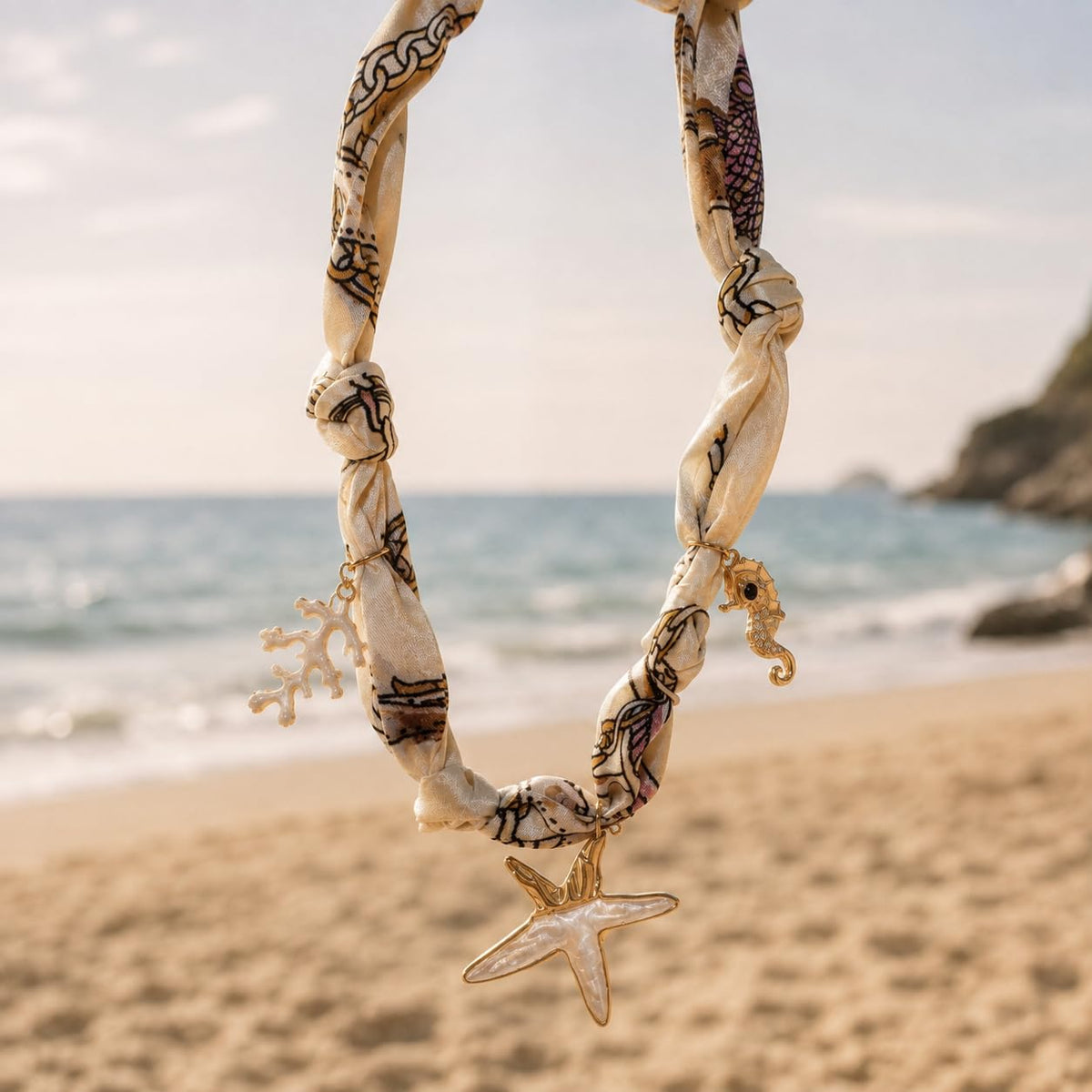Sushee Starfish Scarf Necklace | Beach Jewellery
