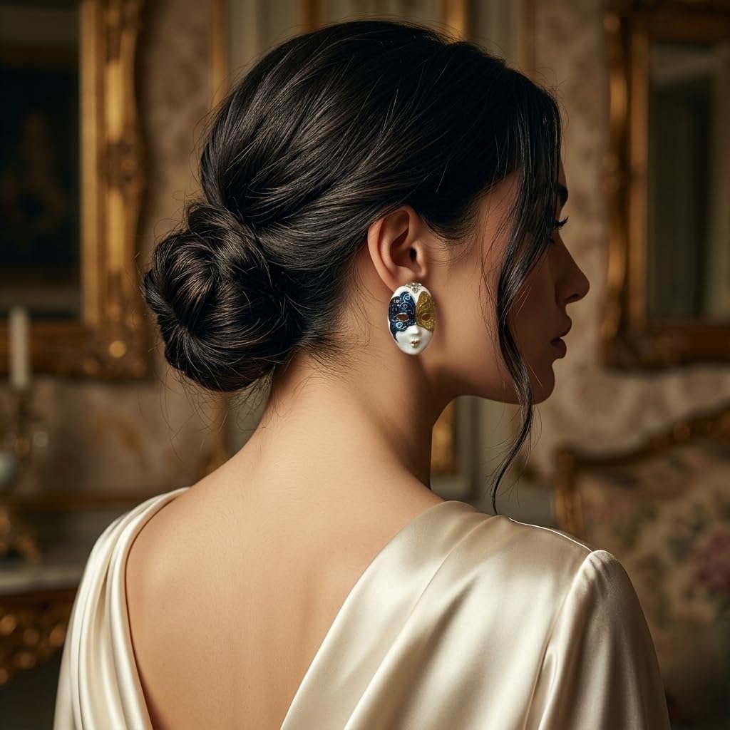 Sushee Venetian Mask Stud Earrings