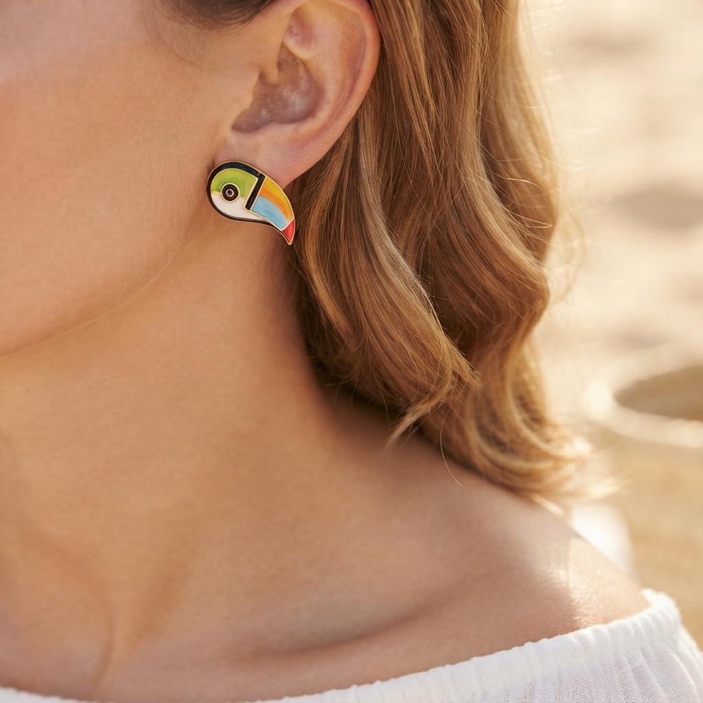 Sushee Toucan Bird Stud Earrings