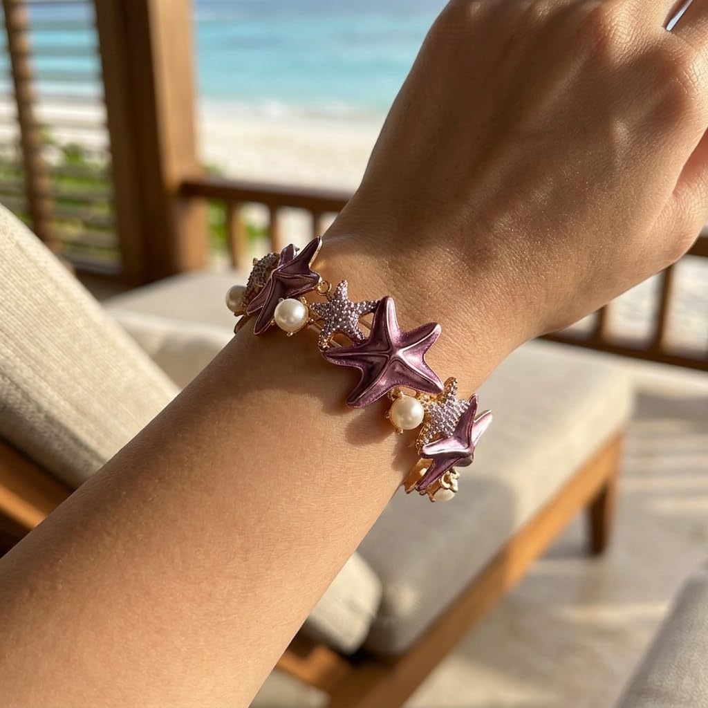 Sushee Ocean Starfish Pearl Bracelet for Women