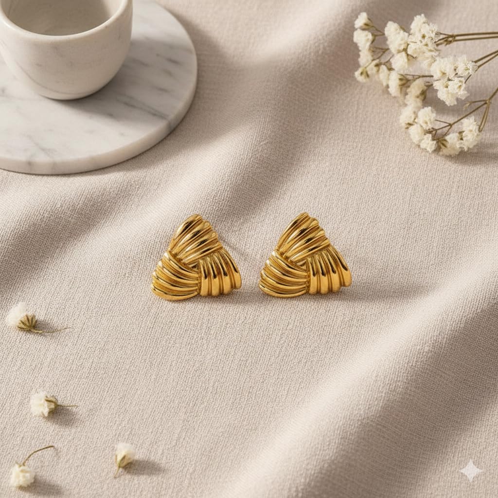 SUSHEE Gold Knot Stud Earrings for Women