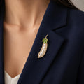 SUSHEE Pearl Pea Pod Brooch Pin for Women