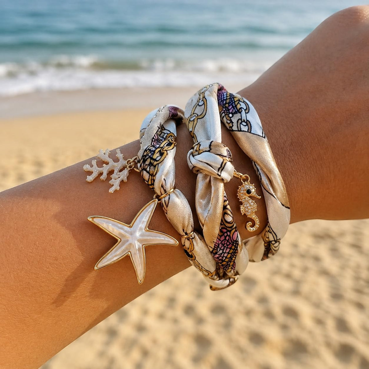 Sushee Starfish Scarf Necklace | Beach Jewellery
