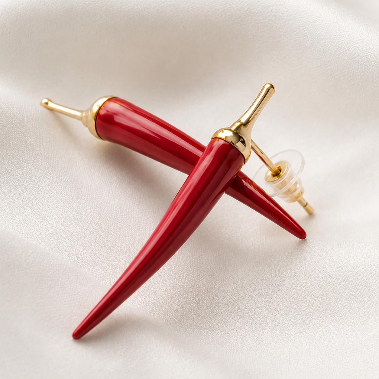 SUSHEE Red Chilli Drop Earrings for Women | Statement Dangle Earrings with Gold Tone Finish