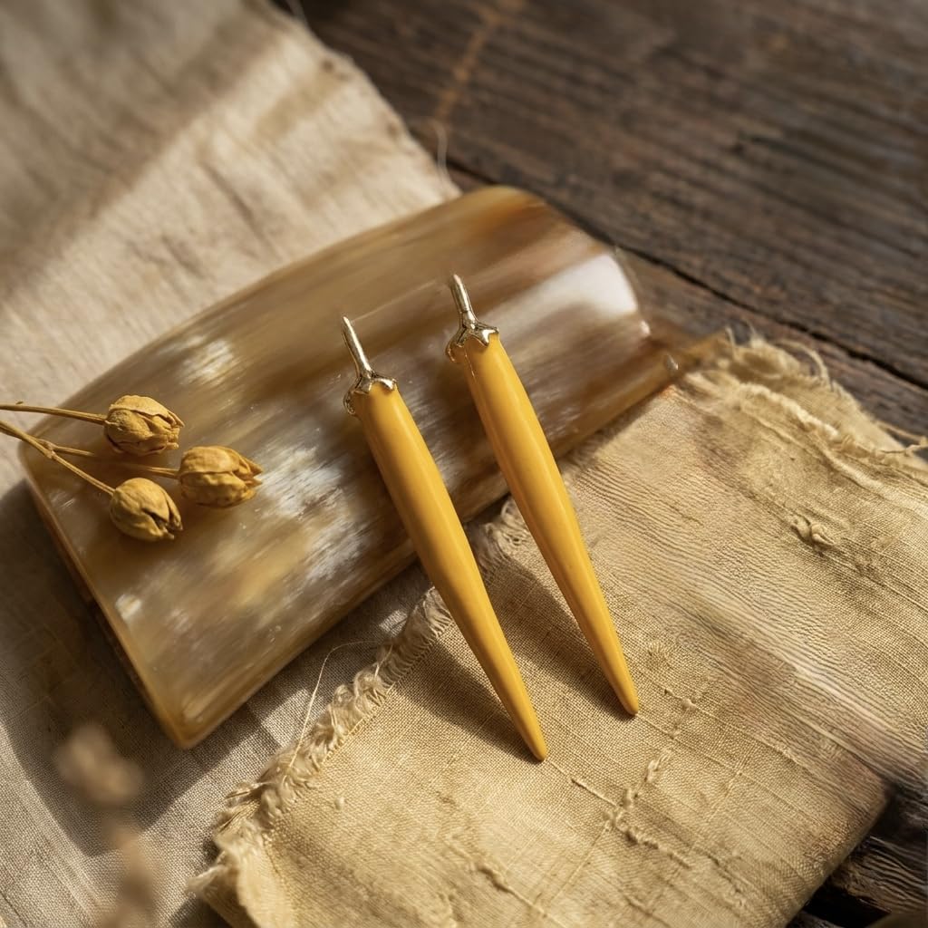 Yellow Chilli Drop Earrings Gold Tone Statement Dangle for Women