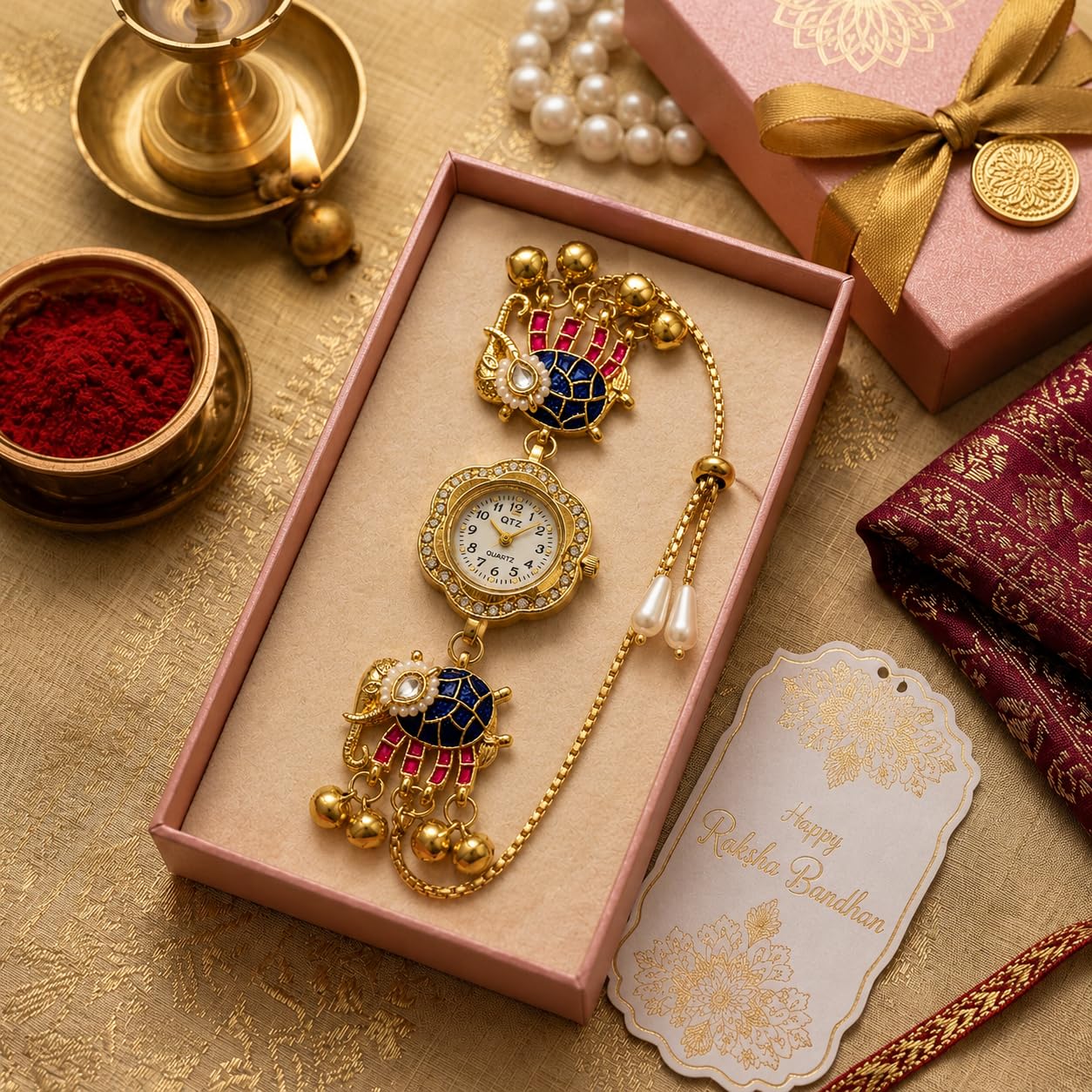 Sushee Elephant Bracelet Kashmiri Watch for Women