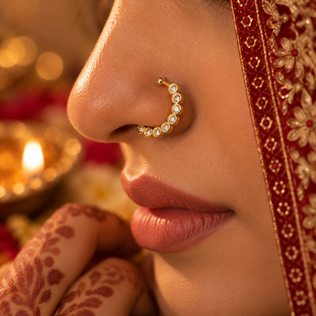 SUSHEE Karwa Chauth Dainty CZ Nose Pin