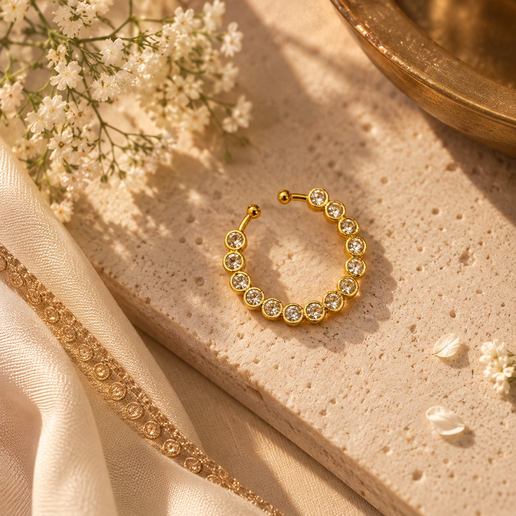 SUSHEE Karwa Chauth Dainty CZ Nose Pin