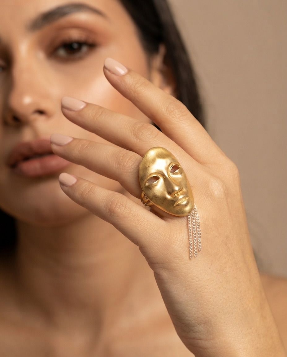 SUSHEE Halloween Spooky Face Mask Ring
