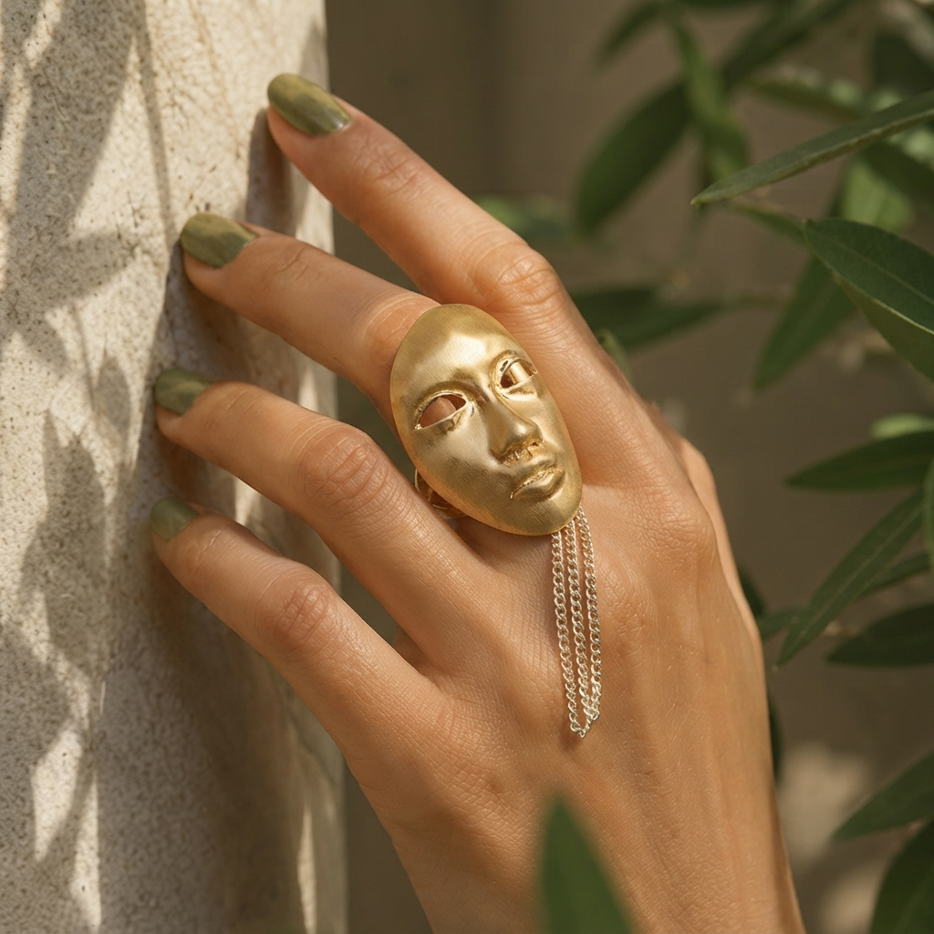 SUSHEE Halloween Spooky Face Mask Ring