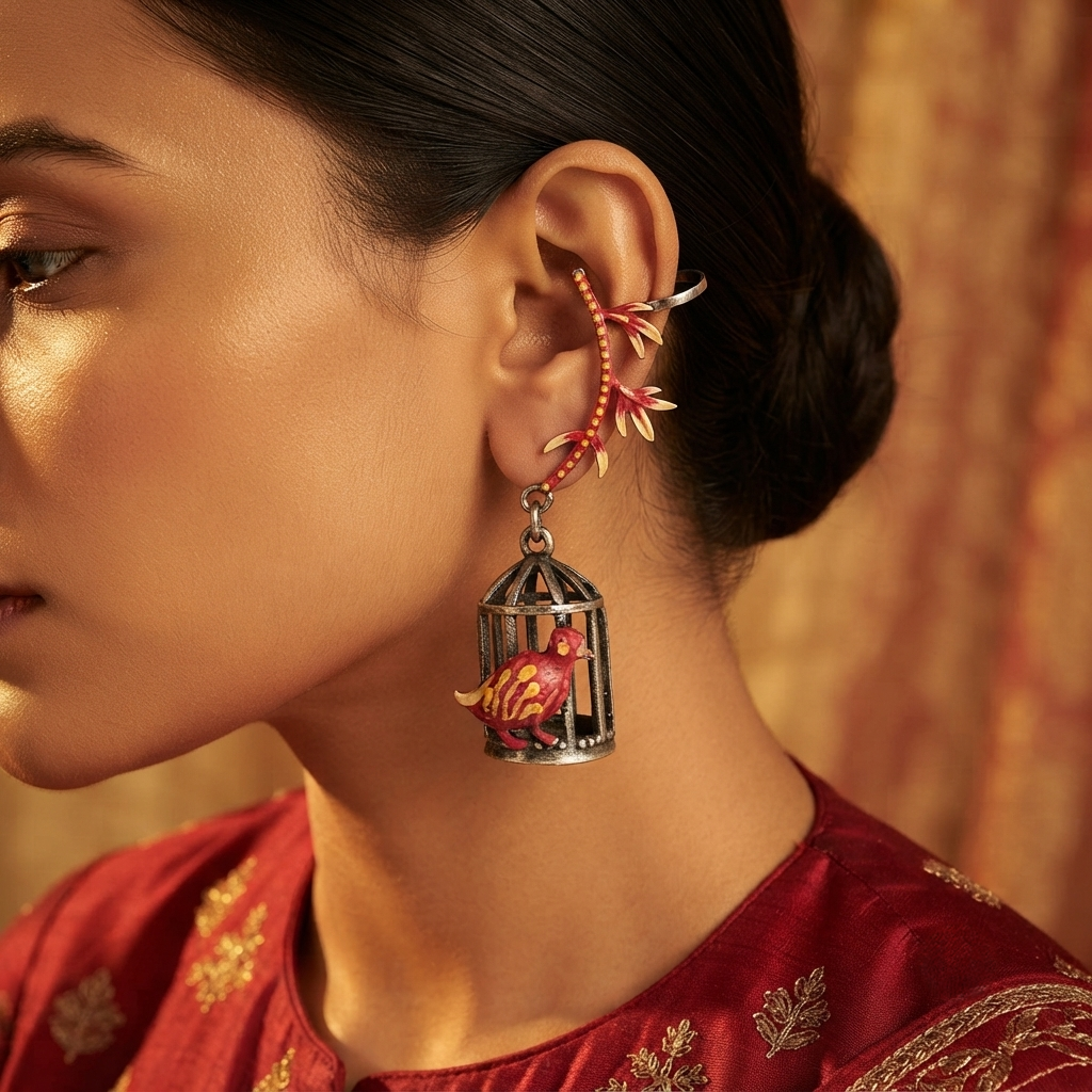 SUSHEE Navrang Birdcage Earrings