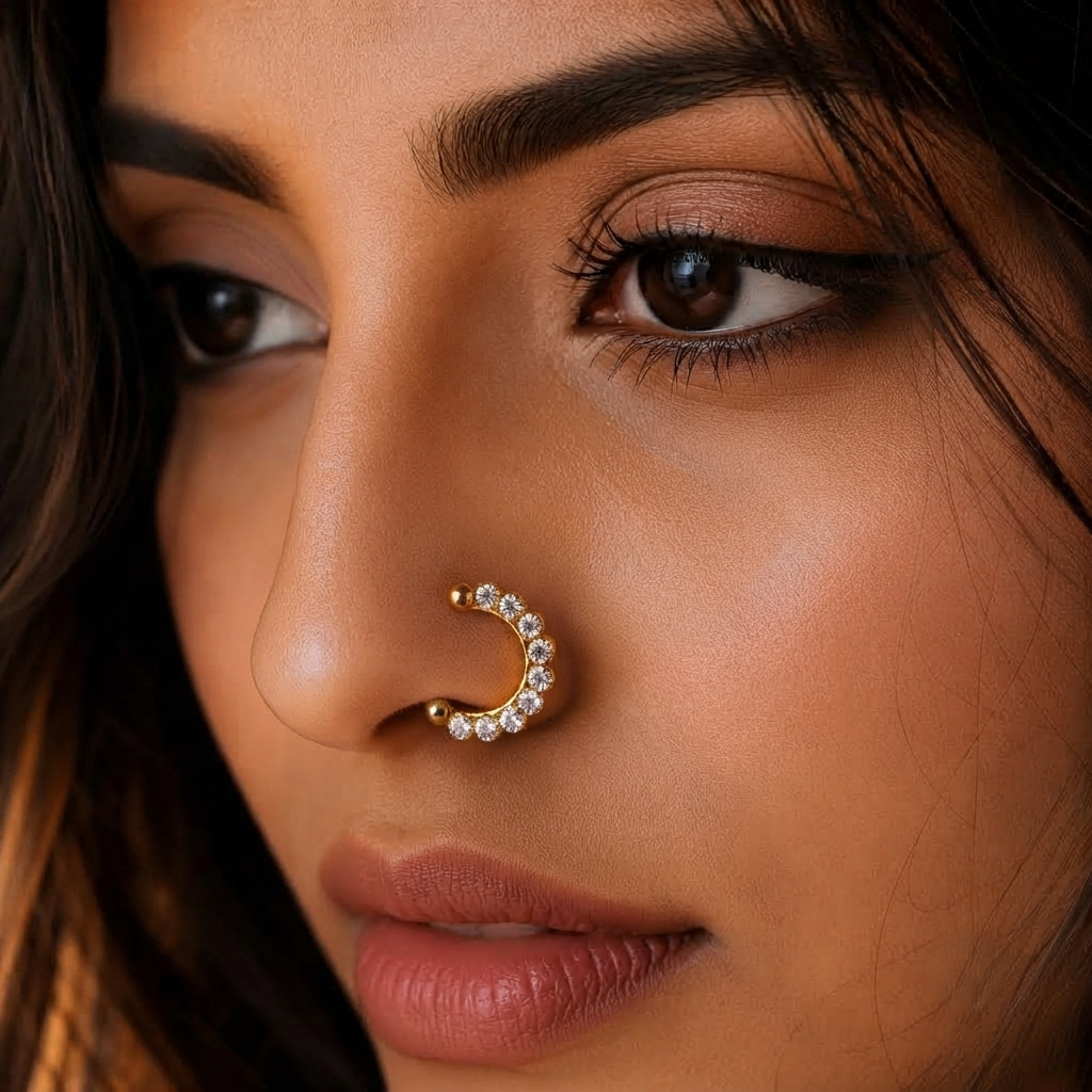 SUSHEE Karwa Chauth Dainty CZ Nose Pin