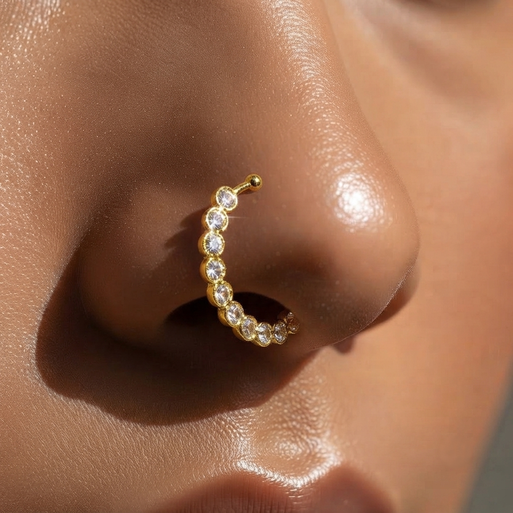 SUSHEE Karwa Chauth Dainty CZ Nose Pin
