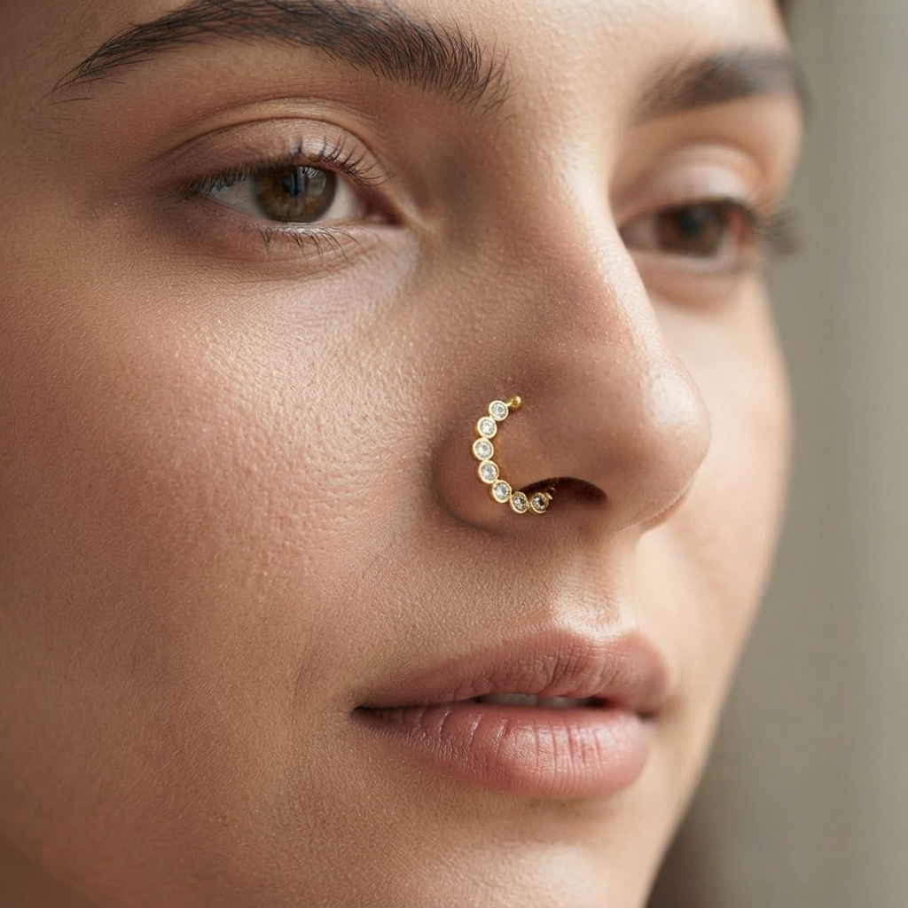 SUSHEE Karwa Chauth Dainty CZ Nose Pin