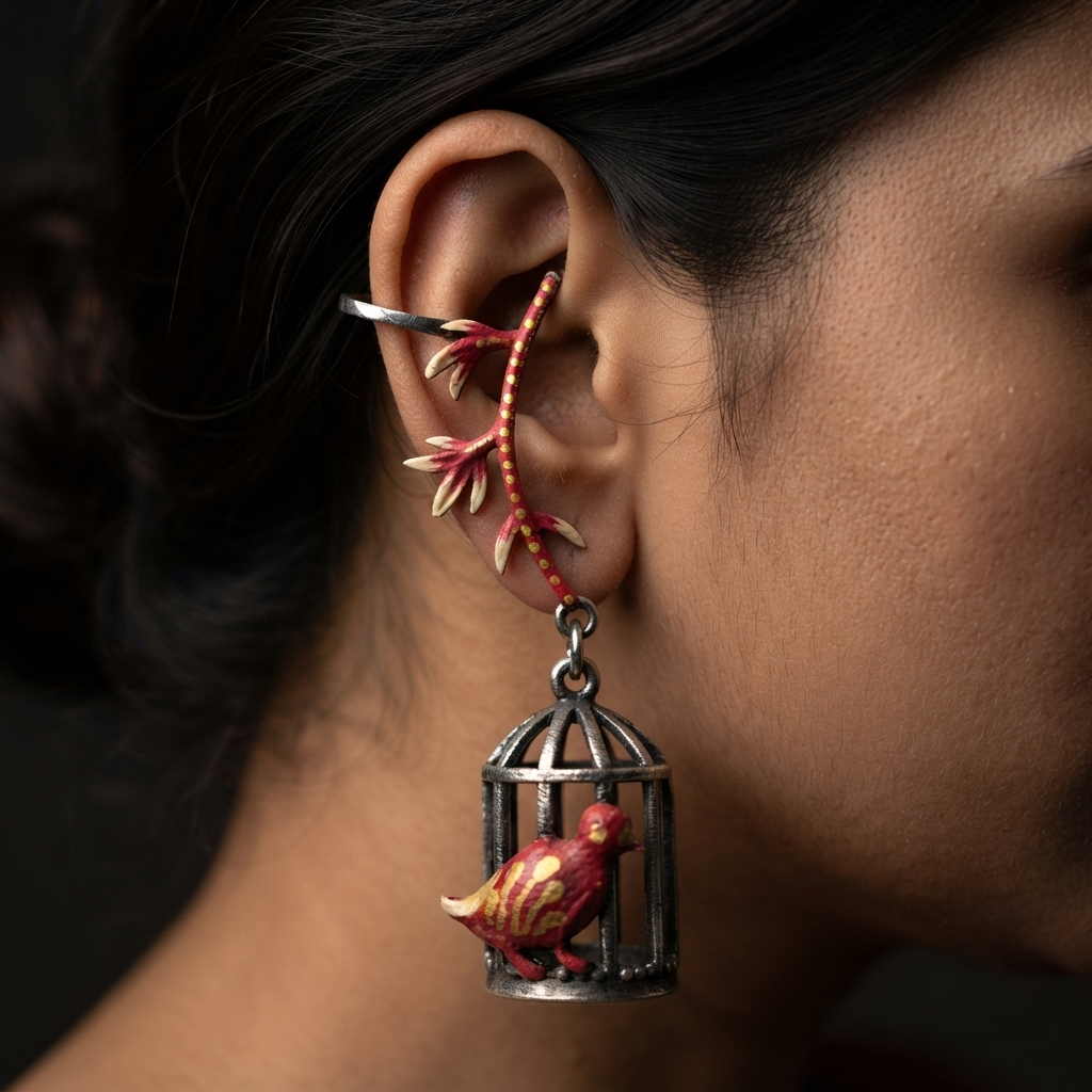 SUSHEE Navrang Birdcage Earrings