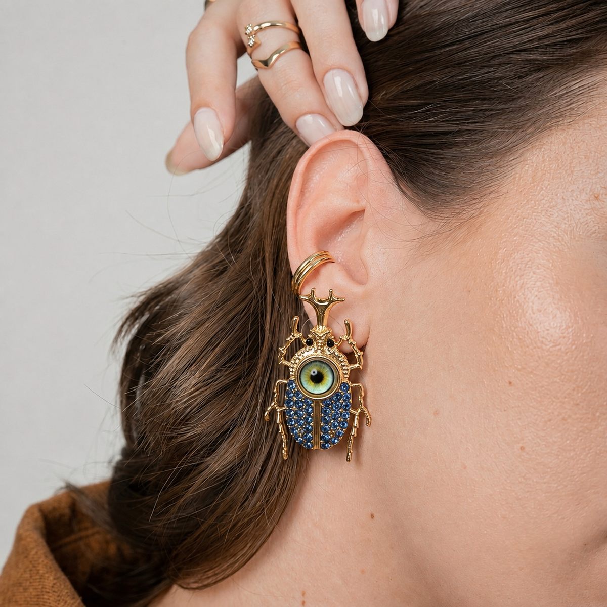 SUSHEE Beetle Stud Earrings