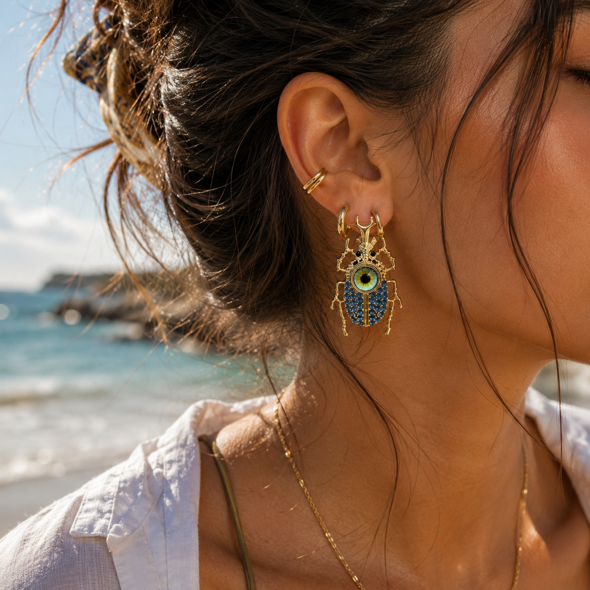 SUSHEE Beetle Stud Earrings