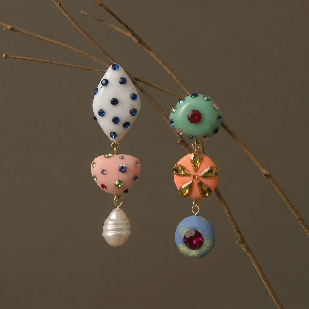 Sushee Whimsical Color Clash Earrings
