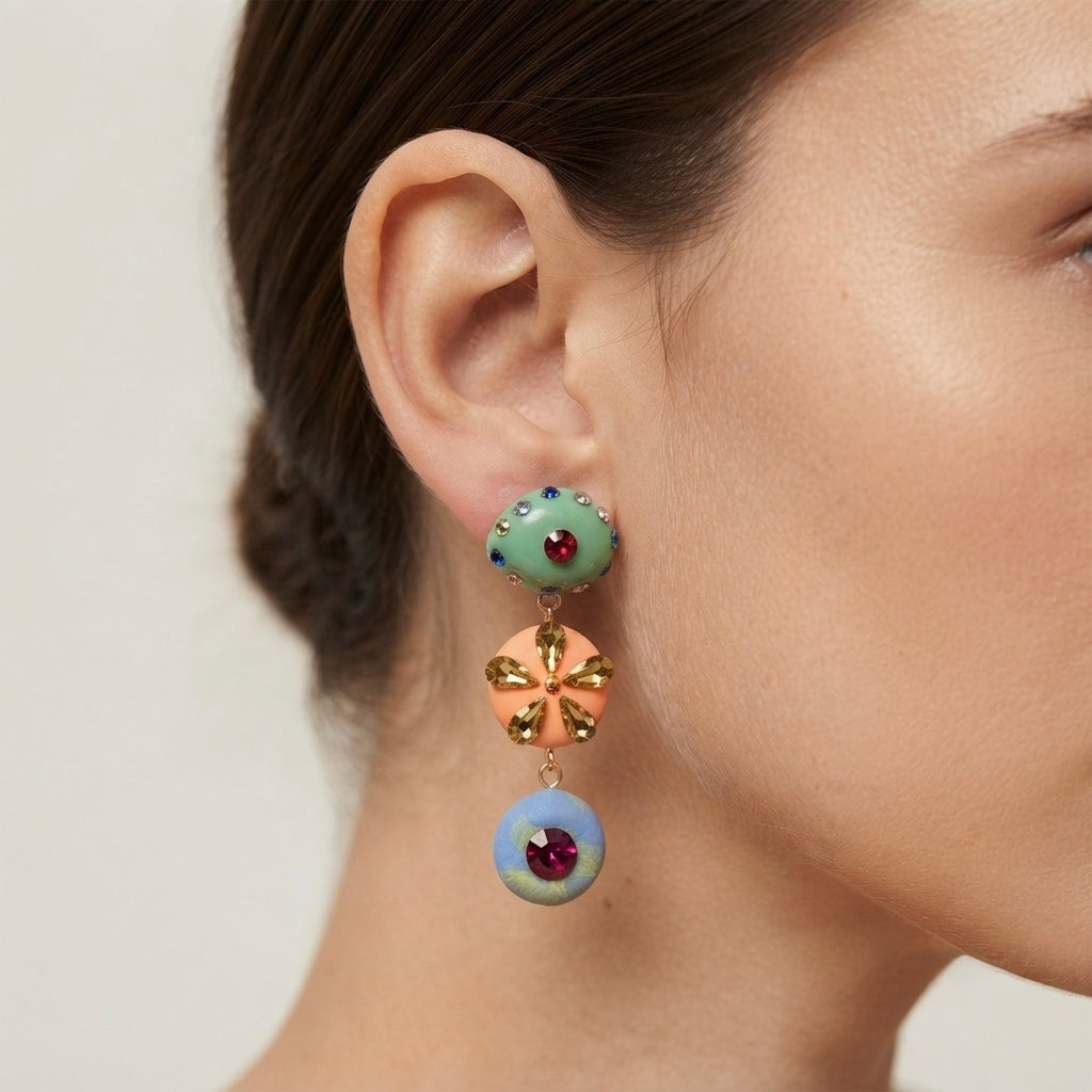 Sushee Whimsical Color Clash Earrings