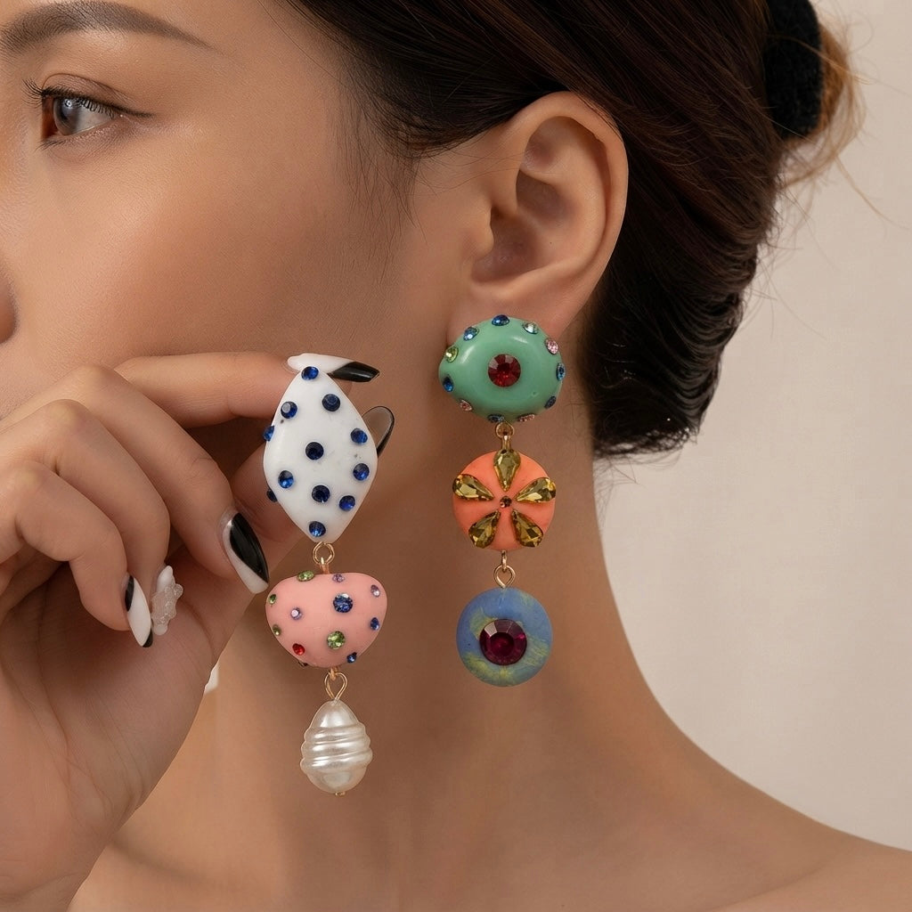 Sushee Whimsical Color Clash Earrings
