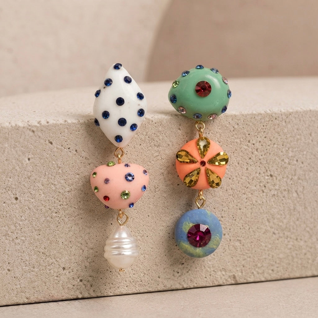 Sushee Whimsical Color Clash Earrings