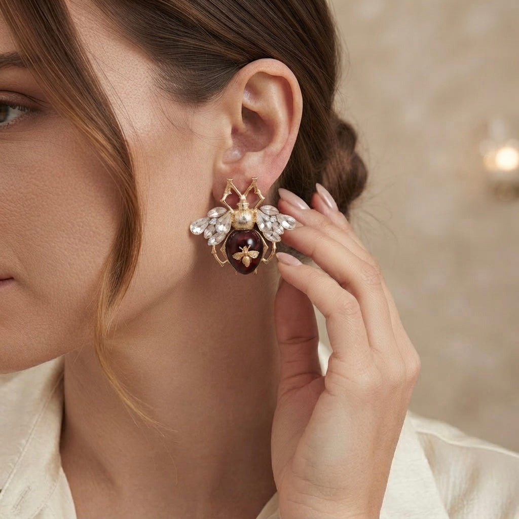 SUSHEE Fly Crystal Statement Earrings