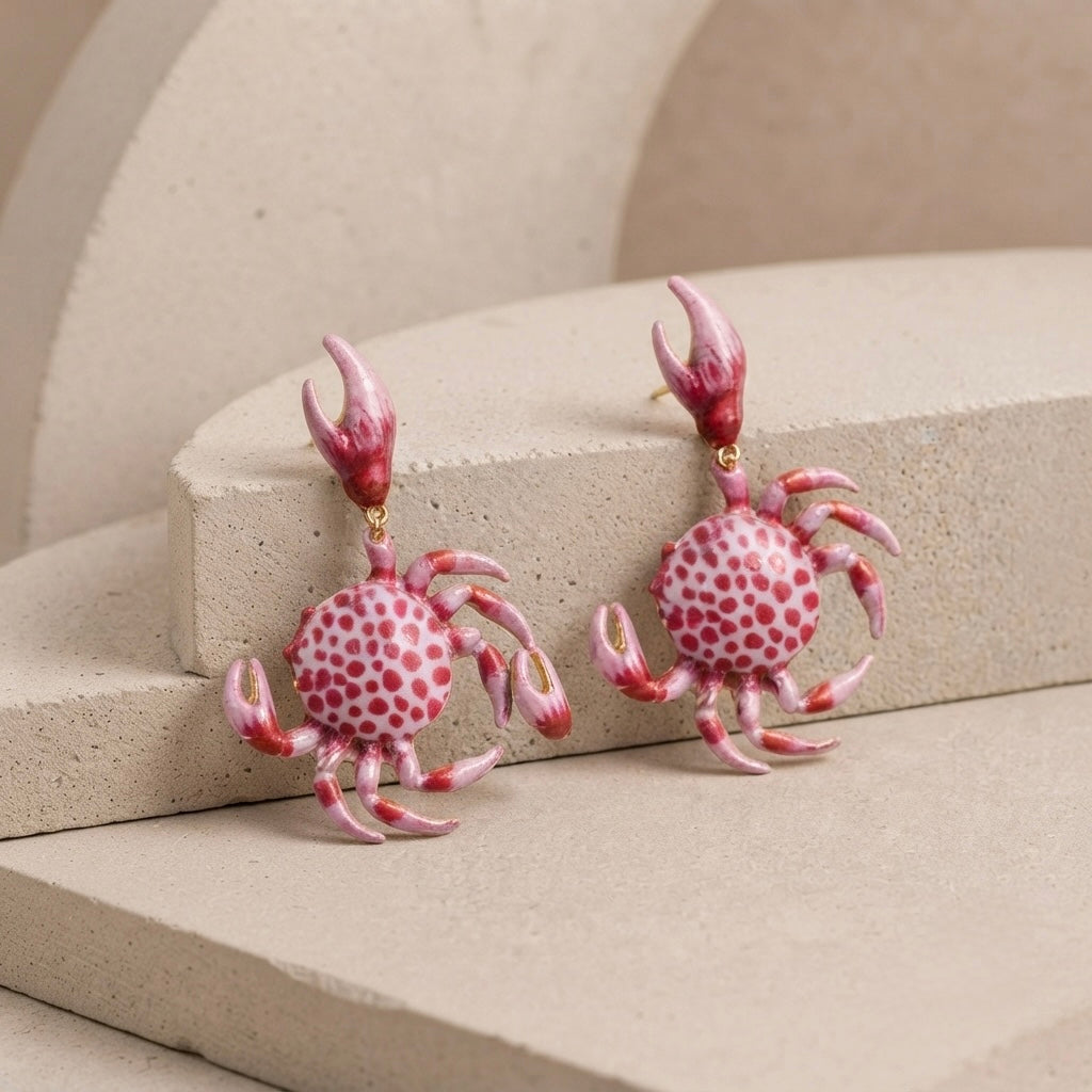 Sushee Pink Claw Statement Earrings