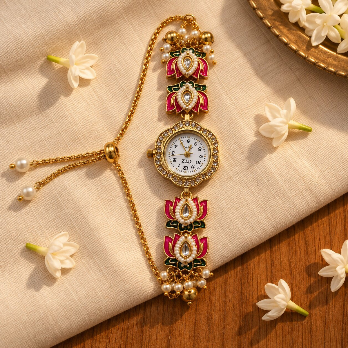 Rajwada Lotus Pearl Watch By Sushee