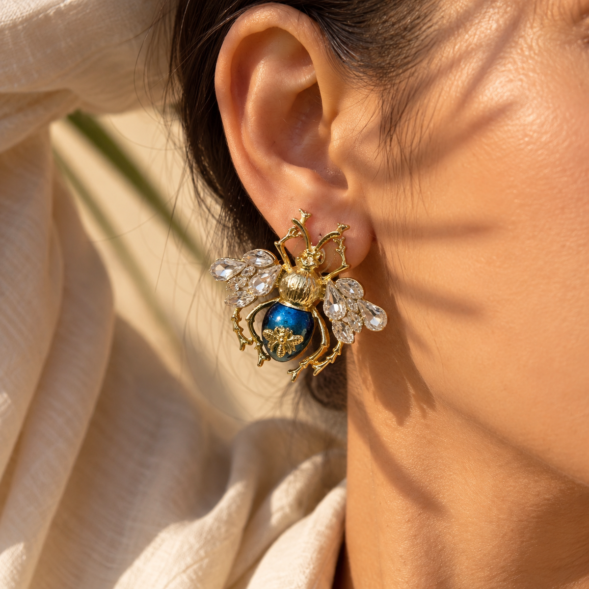 SUSHEE Fly Crystal Statement Earrings