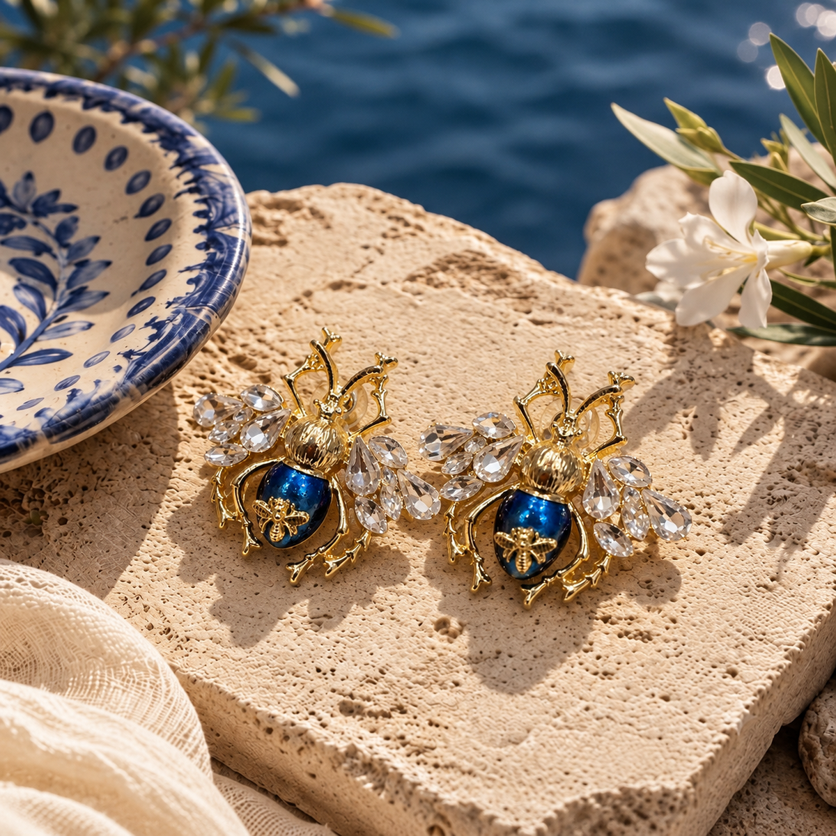 SUSHEE Fly Crystal Statement Earrings