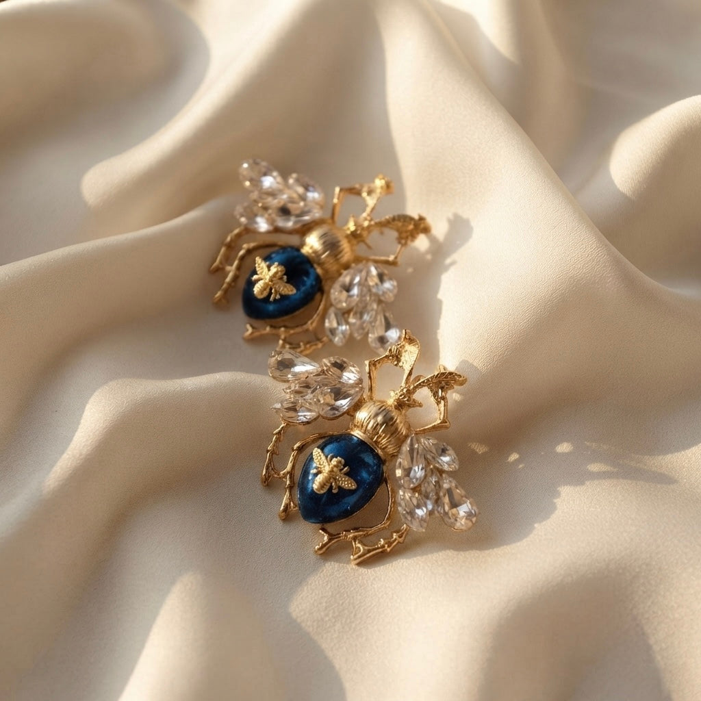 SUSHEE Fly Crystal Statement Earrings