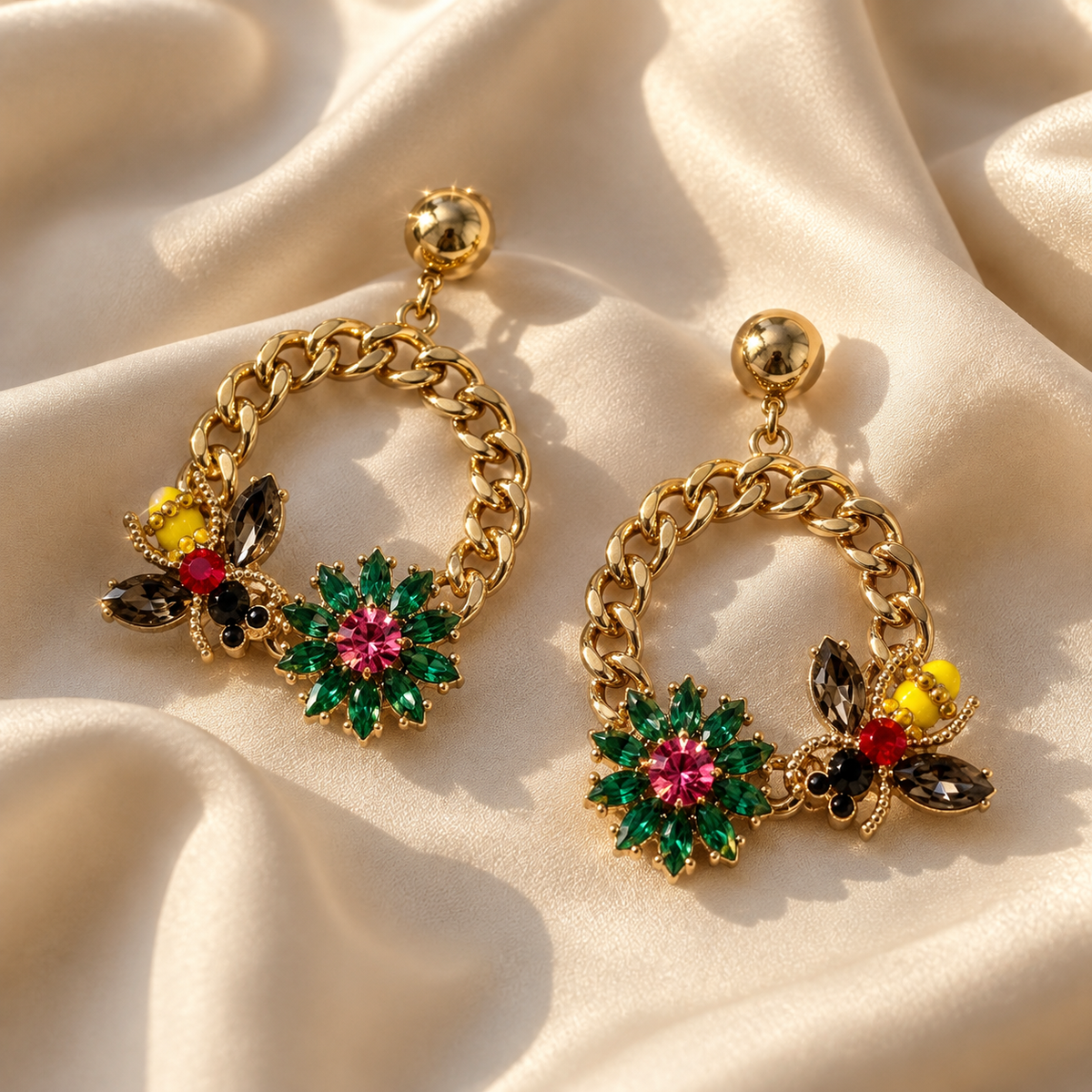SUSHEE Multicolor Floral Statement Earrings