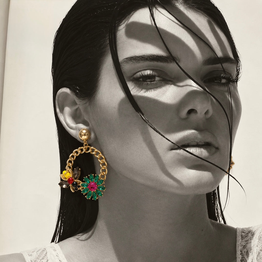 SUSHEE Multicolor Floral Statement Earrings