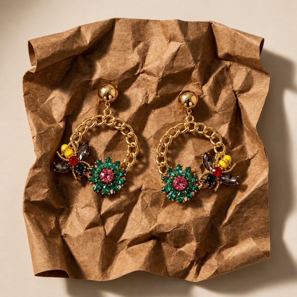 SUSHEE Multicolor Floral Statement Earrings