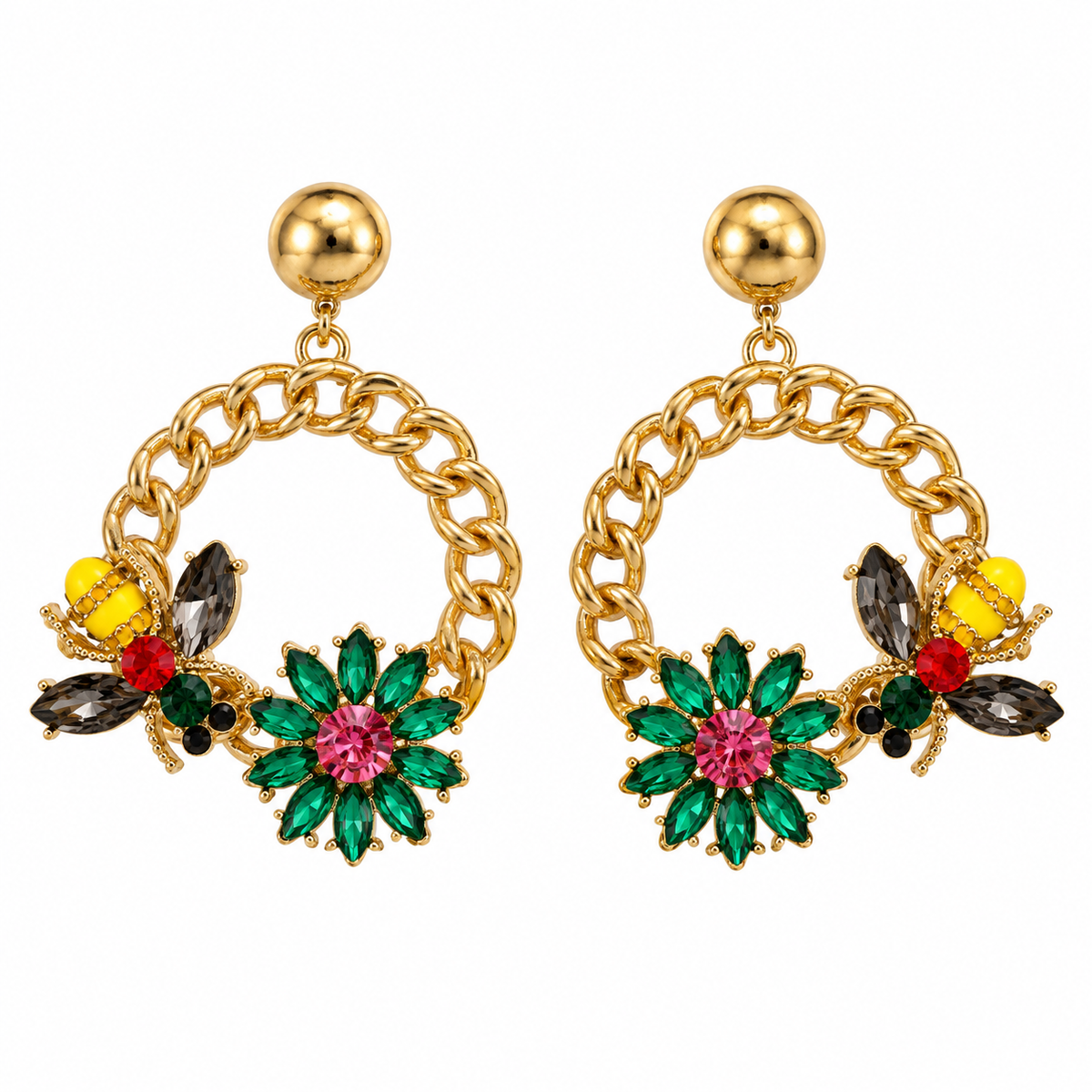 SUSHEE Multicolor Floral Statement Earrings