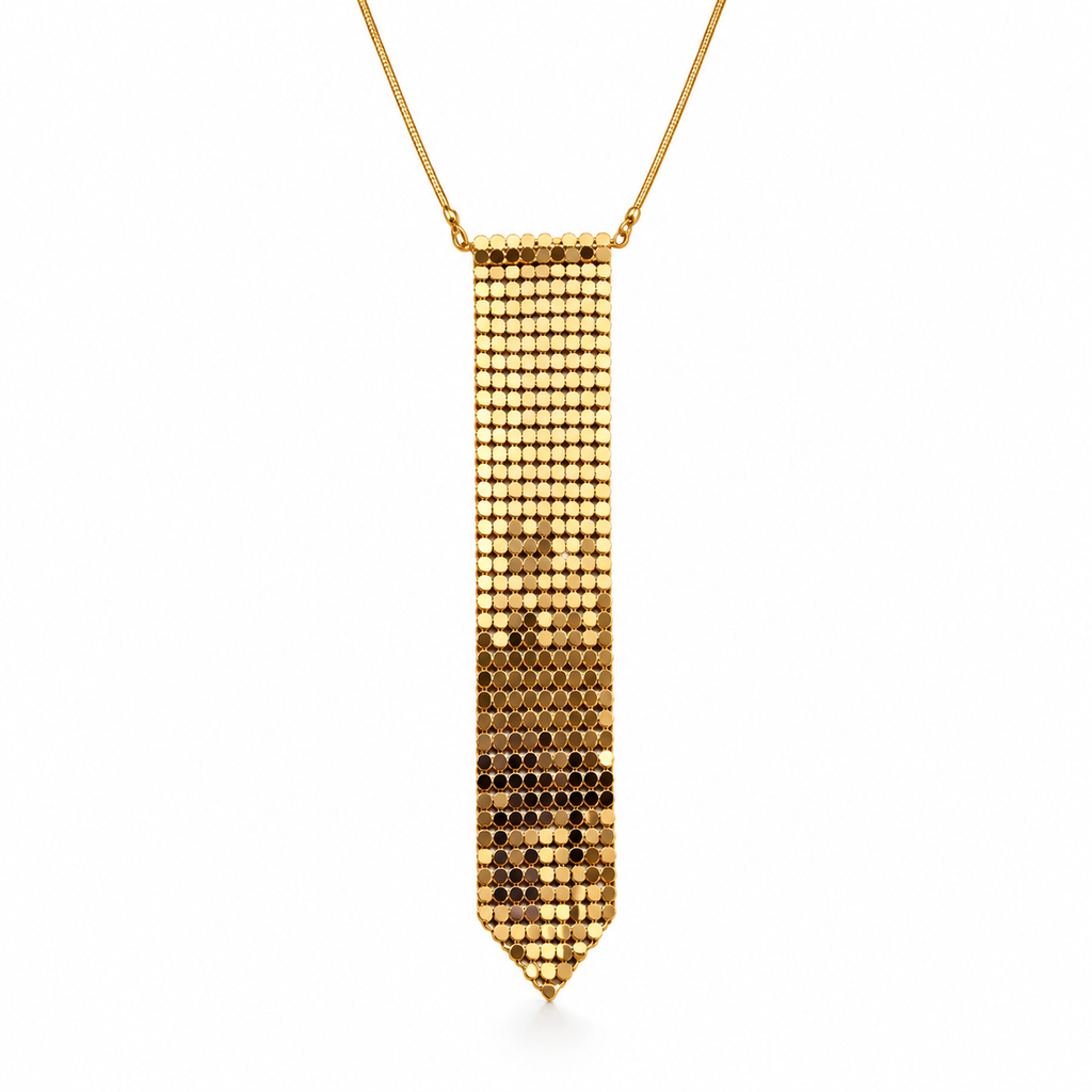 SUSHEE Golden Mesh Tie Necklace
