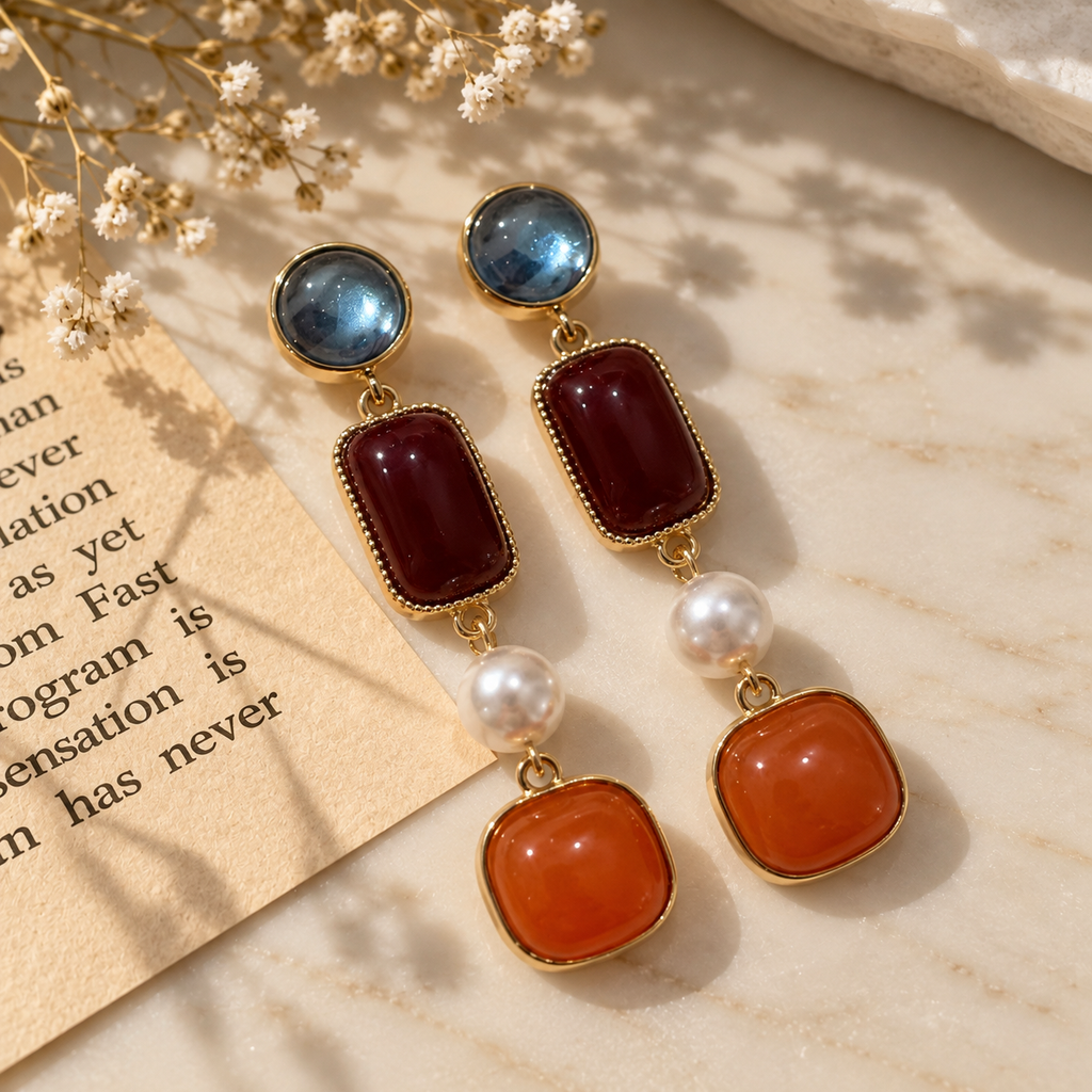 SUSHEE Royal Gemstone Drop Earrings