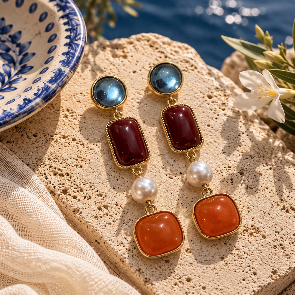 SUSHEE Royal Gemstone Drop Earrings